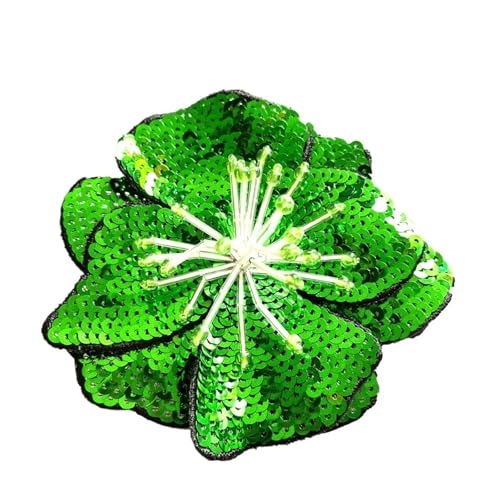 11 cm zwei Schichten bunte Pailletten Aufkleber Blumen Patch Nähen auf Kleidung Dekoration Designer Applikation(Color 8) von PSNKLMM