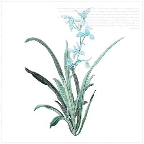 19 x 24,5 cm Orchideenblüten-Aufnäher for Aufbügeln, floraler Aufnäher for Kleidung, Stoff, for Aufbügeln, DIY-Mantel, Jeans-Zubehör(Color E) von PSNKLMM