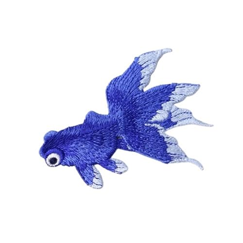 2 Stück Fisch-Nähaufkleber for Kleidung, Applikationen, DIY-Zubehör, bestickte Aufnäher for Kleidung(Blue right side) von PSNKLMM