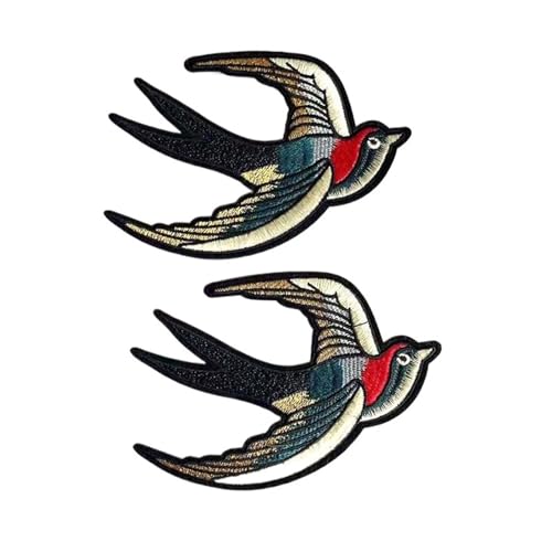 2PC/11 * 16CM Retro Schwalbe Stoff Stickerei Applikation Eisen auf Patches(Left) von PSNKLMM