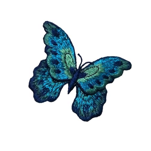 3 Stücke Schmetterling Stickerei Patches Nähen Auf Kleidung DIY Applikationen for Jacken Dekoration(Blue) von PSNKLMM
