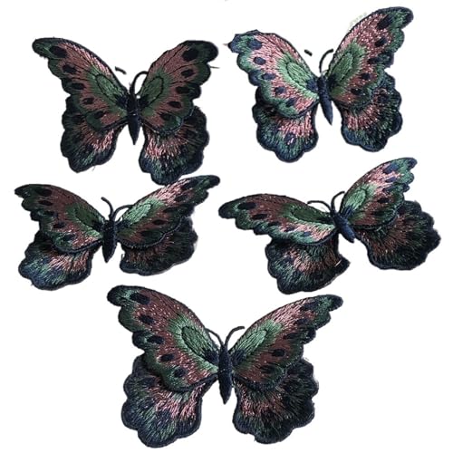 3 Stücke Schmetterling Stickerei Patches Nähen Auf Kleidung DIY Applikationen for Jacken Dekoration(Pink) von PSNKLMM