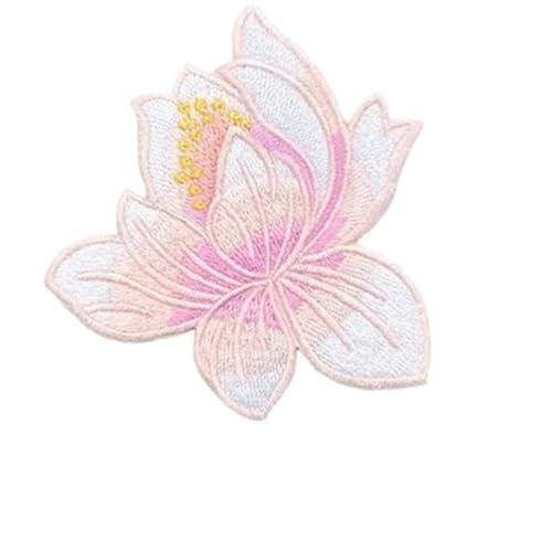 3PCS Vintage Exquisite Gestickte Lotus Tuch Patch Cheongsam Dekorative Blumen Zubehör DIY Eisen Auf Patches for Kleidung(Flower Patch09) von PSNKLMM