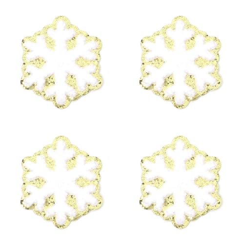 4 Stücke Handtuch Stickerei Phnom Penh Weihnachten Emblem Kleidung Zubehör Abzeichen Aufkleber Stickerei Aufkleber Aufbügeln Patches(Snowflake) von PSNKLMM
