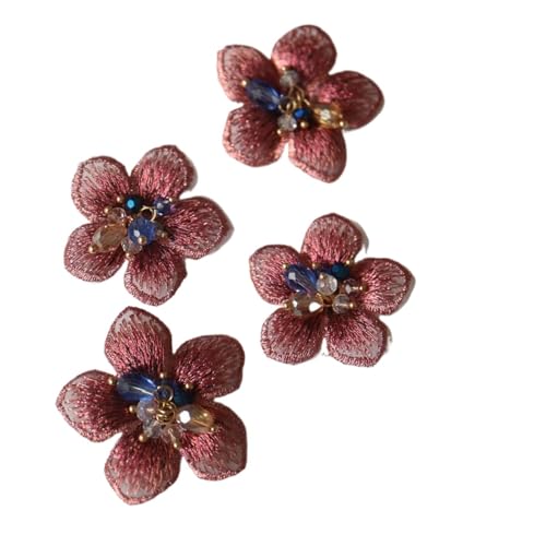 4 stücke DIY 3D Blume Strass Perlen Patches for Kleidung Stickerei Spitze Applikationen for Taschen Dekorative Parches Applikationen Abzeichen(Model 1) von PSNKLMM
