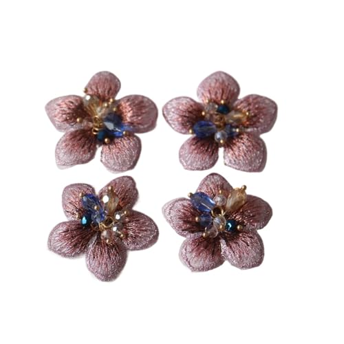 4 stücke DIY 3D Blume Strass Perlen Patches for Kleidung Stickerei Spitze Applikationen for Taschen Dekorative Parches Applikationen Abzeichen(Model 3) von PSNKLMM
