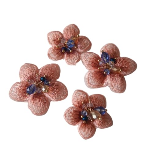 4 stücke DIY 3D Blume Strass Perlen Patches for Kleidung Stickerei Spitze Applikationen for Taschen Dekorative Parches Applikationen Abzeichen(Model 5) von PSNKLMM