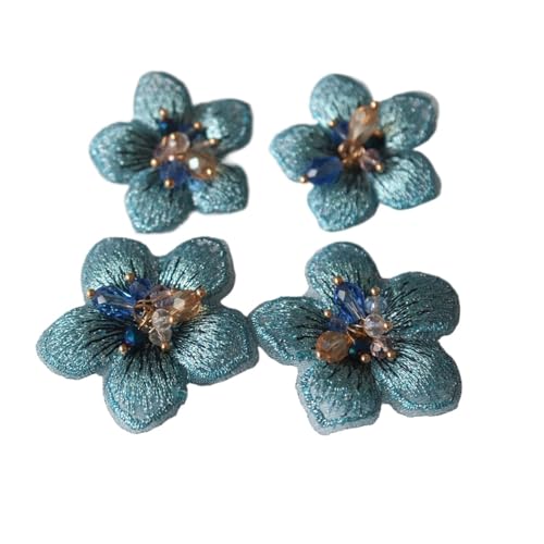 4 stücke DIY 3D Blume Strass Perlen Patches for Kleidung Stickerei Spitze Applikationen for Taschen Dekorative Parches Applikationen Abzeichen(Model 6) von PSNKLMM