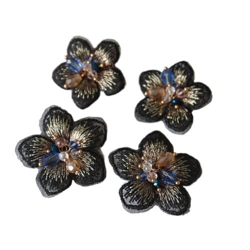 4 stücke DIY 3D Blume Strass Perlen Patches for Kleidung Stickerei Spitze Applikationen for Taschen Dekorative Parches Applikationen Abzeichen(Model 8) von PSNKLMM