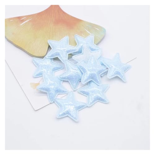 50 Stücke 25mm Bling Leder Stern Applikation for DIY Mädchen Kopfbedeckung Haarspangen Dekor Zubehör Kleidung Hut Nähen Patches(Blue) von PSNKLMM