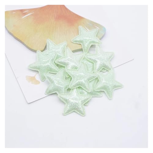 50 Stücke 25mm Bling Leder Stern Applikation for DIY Mädchen Kopfbedeckung Haarspangen Dekor Zubehör Kleidung Hut Nähen Patches(Green) von PSNKLMM