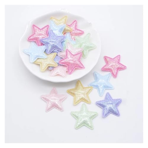 50 Stücke 25mm Bling Leder Stern Applikation for DIY Mädchen Kopfbedeckung Haarspangen Dekor Zubehör Kleidung Hut Nähen Patches(Multicolor) von PSNKLMM