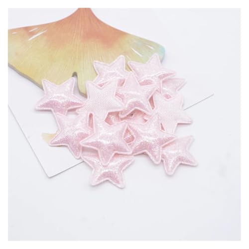 50 Stücke 25mm Bling Leder Stern Applikation for DIY Mädchen Kopfbedeckung Haarspangen Dekor Zubehör Kleidung Hut Nähen Patches(Pink) von PSNKLMM