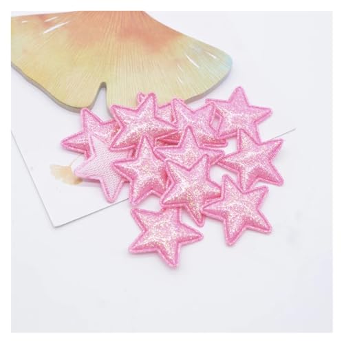 50 Stücke 25mm Bling Leder Stern Applikation for DIY Mädchen Kopfbedeckung Haarspangen Dekor Zubehör Kleidung Hut Nähen Patches(Rose Red) von PSNKLMM