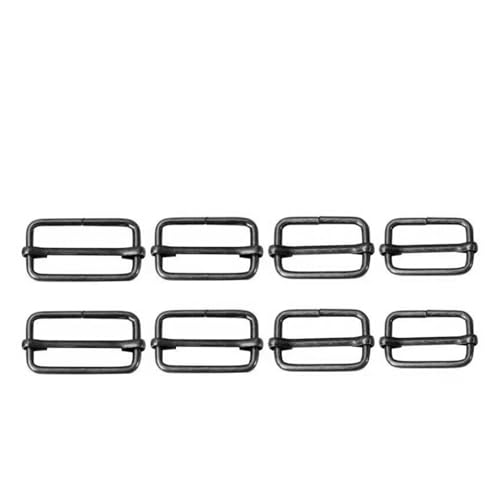 Schnallen FüR Taschengurt 10 teile/los Metall Rutschen Einstellbare Rechteck D Ring Gürtel Band Roller Pin Schnalle for Rucksäcke Tasche Schnallen DIY Zubehör FüR Diy NäHen ZubehöR(Slider-Black,Inner von PSNKLMM