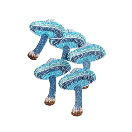 Zarte blaue Pilz-Patches, bestickte Aufkleber, for Aufbügeln, for Kleidung, Applikationen, DIY-Kleidungszubehör(Blue B) von PSNKLMM
