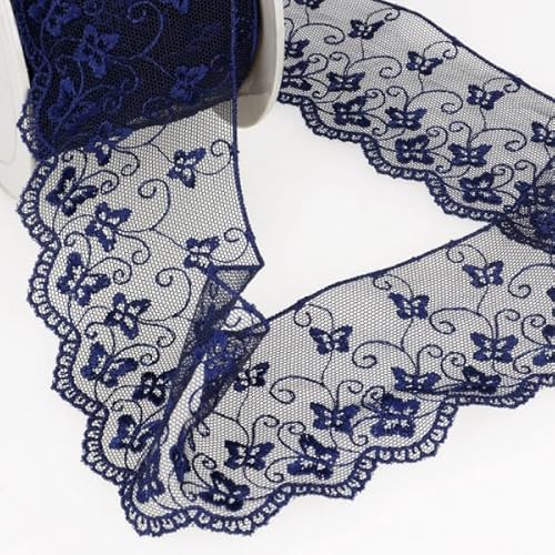 PST Spule, Stickerei, Tüll, Schmetterlinge, 14,6 m, Marineblau, 65 mm PST Spule, Stickerei, Tüll, Schmetterlinge, 14,6 m, Marineblau, 65 mm von PST