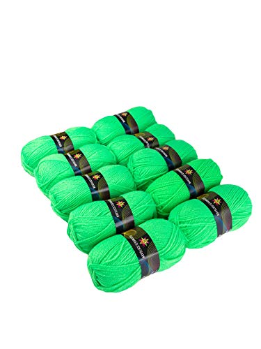 PSYWORK 10er-Pack 50g Schwarzlicht Wolle Neon | Grün | Strickgarn aus 100% Polyacryl | zum Häkeln & Stricken | fluoreszierend leuchtend | UV-aktiv | DIY | Basteln | StringArt PSYWORK 10er-Pack 50g Schwarzlicht Wolle Neon | Grün | Strickgarn aus 100% Polyacryl | zum Häkeln & Stricken | fluoreszierend leuchtend | UV-aktiv | DIY | Basteln | StringArt von PSYWORK