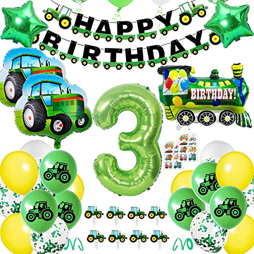 Geburtstagsdeko 3 jahre Junge,Traktor Geburtstag Deko, Luftballon Traktor Deko kindergeburtstag, Folienballon Traktor für Geburtstagdeko Babyshower Jungen von MUSELK