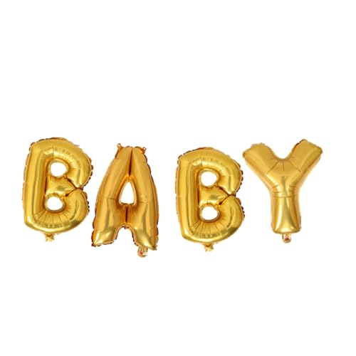 85cm Gold Baby Ballon Buchstaben Luftballon Mylar Alphabet Banner Helium Folienballon Happy Birthday Babyparty Feier Dekoration für Babys Jungen und Mädchen von PT Haahoos