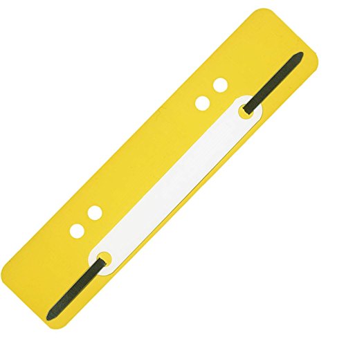 Heftstreifen aus PP-Folie mit Plastikdeckleiste, 3,4 x 15 cm (100 Stück, Gelb) von PTB
