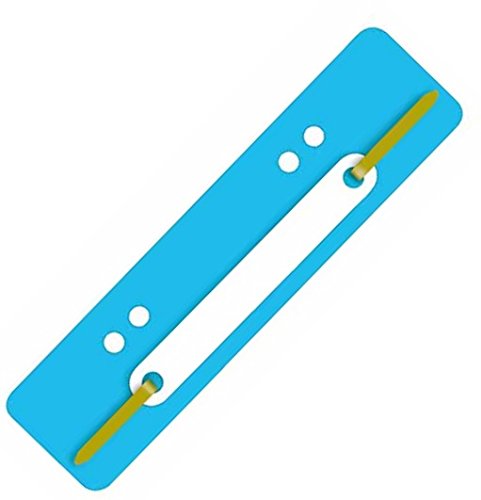 Heftstreifen aus PP-Folie mit Plastikdeckleiste, 3,4 x 15 cm (100 Stück, Hellblau) von PTB