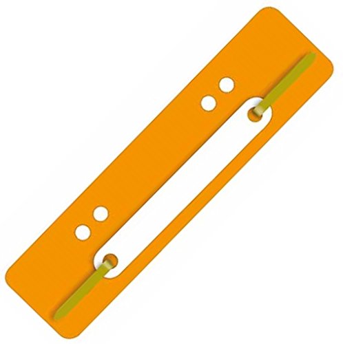 Heftstreifen aus PP-Folie mit Plastikdeckleiste, 3,4 x 15 cm (100 Stück, Orange) von PTB