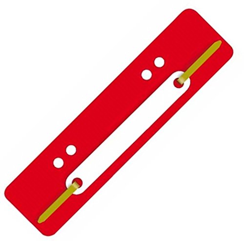 Heftstreifen aus PP-Folie mit Plastikdeckleiste, 3,4 x 15 cm (100 Stück, Rot) von PTB