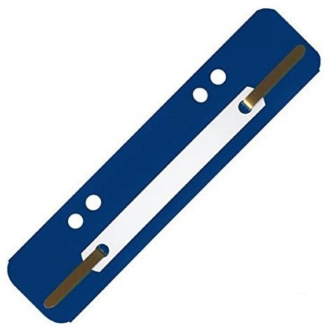 Heftstreifen aus PP-Folie mit Plastikdeckleiste, 3,4 x 15 cm (25 Stück, Blau) von PTB