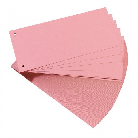 Qualitäts Trennstreifen 10,5x24cm Kraftkarton durchgefärbt gelocht (100er Packung, Rosa) von PTB