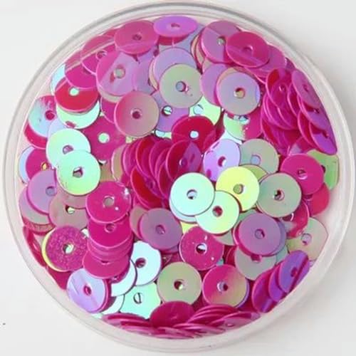 3 mm, 4 mm, 5 mm, 6 mm, flache, runde, lose PVC-Pailletten, zum Nähen von Kleidungszubehör, Pailletten zum Konfetti-Basteln-AB Rose Red-6 mm, 720 Stück, 10 g 3 mm, 4 mm, 5 mm, 6 mm, flache, runde, lose PVC-Pailletten, zum Nähen von Kleidungszubehör, Pailletten zum Konfetti-Basteln-AB Rose Red-6 mm, 720 Stück, 10 g von PTBMBZ