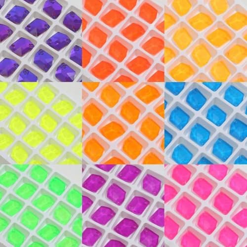 Glitzerkristalle zum Aufnähen von Strasssteinen, Neon-Strasssteine, selbstklebende Kristalle, Diamanten für Kleider, gemischte Farben, 8 x 10 mm, 36 Stück Glitzerkristalle zum Aufnähen von Strasssteinen, Neon-Strasssteine, selbstklebende Kristalle, Diamanten für Kleider, gemischte Farben, 8 x 10 mm, 36 Stück von PTBMBZ