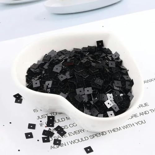 Mit 1 Loch, dicke quadratische Pailletten, DIY-Anleitung für Damen, mittleres Loch, Kleidungsstück, Nähzubehör, Secoration, Massenpailletten, Schwarz, 5 mm Mit 1 Loch, dicke quadratische Pailletten, DIY-Anleitung für Damen, mittleres Loch, Kleidungsstück, Nähzubehör, Secoration, Massenpailletten, Schwarz, 5 mm von PTBMBZ