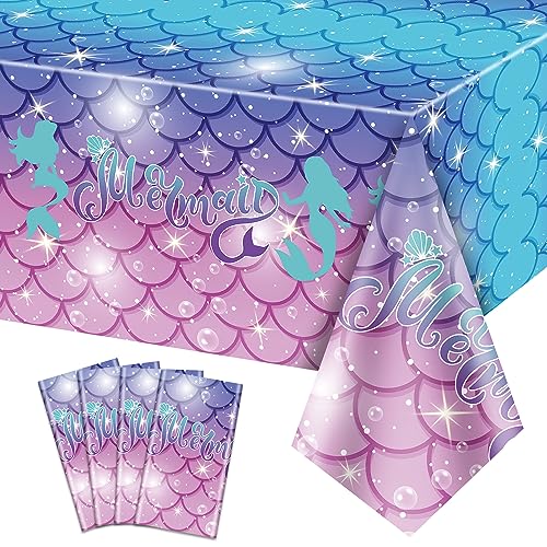 4 Stück Meerjungfrau Tischdecken, rechteckige Meerjungfrau Tischdecken, Einweg Meerjungfrau Tischdecken für Parteien unter dem Meer Baby Dusche Meerjungfrau Geburtstag Dekorationen, 130x220cm 4 Stück Meerjungfrau Tischdecken, rechteckige Meerjungfrau Tischdecken, Einweg Meerjungfrau Tischdecken für Parteien unter dem Meer Baby Dusche Meerjungfrau Geburtstag Dekorationen, 130x220cm von PTECDROTS