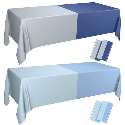 4Pcs Blaue Tischdecken Gradient staubig blauen Tisch Decken Rechteck Ozean Sortiert wasserdicht Tischdecke für unter dem Meer Strand Sommer Pool Geburtstag Zubehör, 130 x 220cm 4Pcs Blaue Tischdecken Gradient staubig blauen Tisch Decken Rechteck Ozean Sortiert wasserdicht Tischdecke für unter dem Meer Strand Sommer Pool Geburtstag Zubehör, 130 x 220cm von PTECDROTS