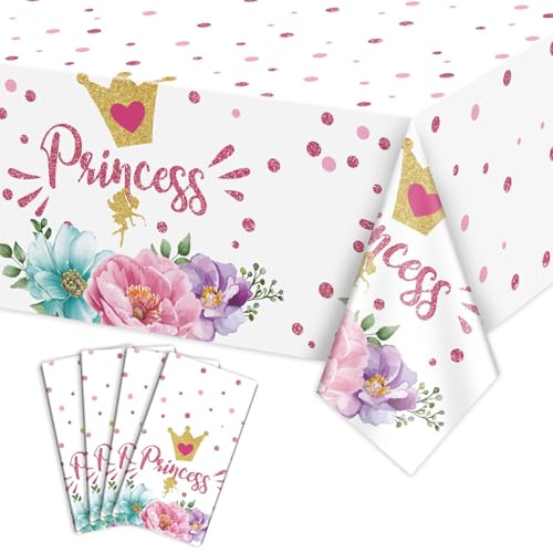 4Pcs Prinzessin Party Tischdecke - Rosa Schloss Tischdecke rechteckig Schloss Dekorationen für Prinzessin Baby Dusche Dekorationen Prinzessin Geburtstag Party Supplies, 130 x 220 cm 4Pcs Prinzessin Party Tischdecke - Rosa Schloss Tischdecke rechteckig Schloss Dekorationen für Prinzessin Baby Dusche Dekorationen Prinzessin Geburtstag Party Supplies, 130 x 220 cm von PTECDROTS