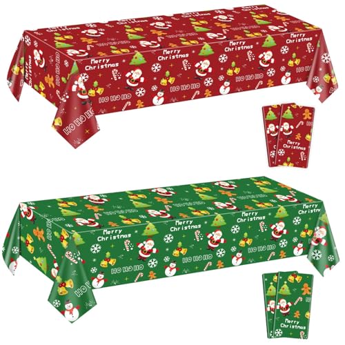 4Pcs Weihnachten Tischdecken rechteckig Weihnachten Tischdekorationen rot grün Xmas Thema Tischdecke für Winterurlaub Neujahr Weihnachten Party Supplies, 130 x 220cm 4Pcs Weihnachten Tischdecken rechteckig Weihnachten Tischdekorationen rot grün Xmas Thema Tischdecke für Winterurlaub Neujahr Weihnachten Party Supplies, 130 x 220cm von PTECDROTS