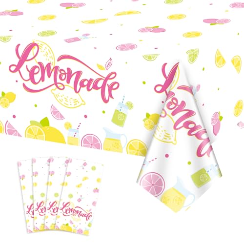 4Pcs Zitrone Party Tischdecke, gelbe Tischdecke Kunststoff, rechteckige Limonade Stand Zubehör für Kinder Geburtstag Baby Dusche Sommer Obst Zitrone Party Dekorationen, 130 x 220cm 4Pcs Zitrone Party Tischdecke, gelbe Tischdecke Kunststoff, rechteckige Limonade Stand Zubehör für Kinder Geburtstag Baby Dusche Sommer Obst Zitrone Party Dekorationen, 130 x 220cm von PTECDROTS