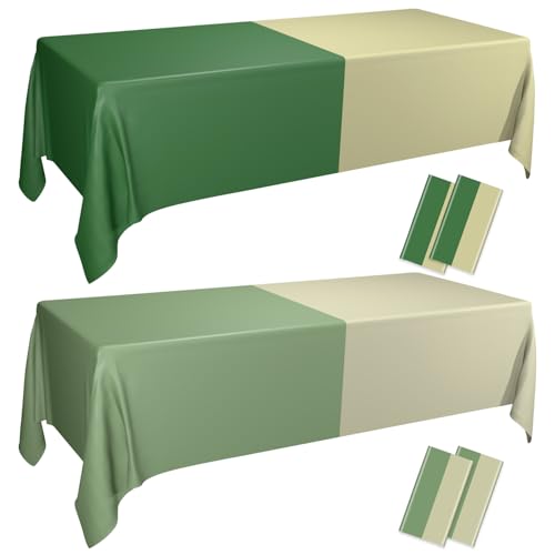 4Pcs nackt Salbei grün Tischdecken Rechteck Tan braun Tischdecke wasserdicht Tischdecke für Hochzeit Urlaub Woodland Baby-Dusche-Zubehör, 130 x 220cm 4Pcs nackt Salbei grün Tischdecken Rechteck Tan braun Tischdecke wasserdicht Tischdecke für Hochzeit Urlaub Woodland Baby-Dusche-Zubehör, 130 x 220cm von PTECDROTS