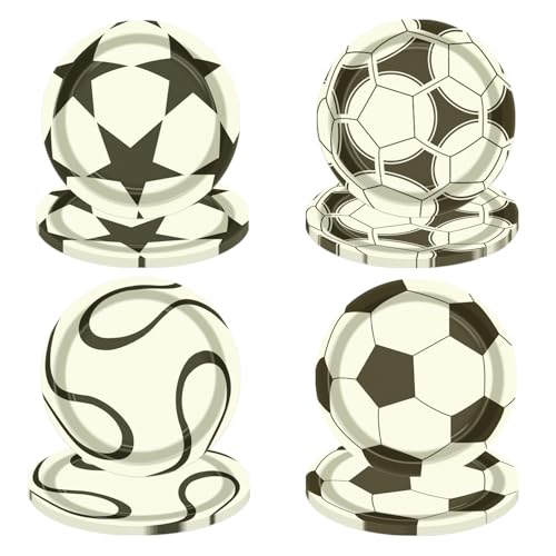 PTECDROTS 40 Pcs Fußball-Party-Platten - einschließlich 9“ Fußball-Platten Einweg-Dessert-Platten für Kinder Fußball-Thema Fan-Sport-Event Game Day Fußball-Party-Zubehör PTECDROTS 40 Pcs Fußball-Party-Platten - einschließlich 9“ Fußball-Platten Einweg-Dessert-Platten für Kinder Fußball-Thema Fan-Sport-Event Game Day Fußball-Party-Zubehör von PTECDROTS