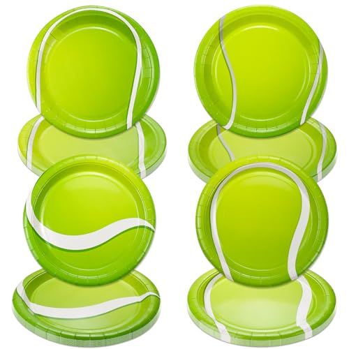 PTECDROTS 40Pcs Tennis Party Dekorationen Platten - einschließlich 9" Tennisl Ball Platten Einweg-Dessert-Platten für Kinder Fan Tennis Thema Sportveranstaltung Tennis-Party-Zubehör PTECDROTS 40Pcs Tennis Party Dekorationen Platten - einschließlich 9" Tennisl Ball Platten Einweg-Dessert-Platten für Kinder Fan Tennis Thema Sportveranstaltung Tennis-Party-Zubehör von PTECDROTS