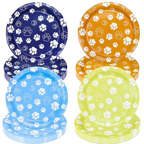 PTECDROTS 40Pcs blau orange gelb grau Hund Pfote drucken Platten - Hund Pfote drucken Geburtstag Dekorationen, 9" Teller für Baby-Dusche Mädchen und Jungen blauen Hund Welpen Thema Party Zubehör PTECDROTS 40Pcs blau orange gelb grau Hund Pfote drucken Platten - Hund Pfote drucken Geburtstag Dekorationen, 9" Teller für Baby-Dusche Mädchen und Jungen blauen Hund Welpen Thema Party Zubehör von PTECDROTS
