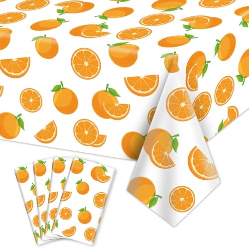 PTECDROTS 4Pcs Orange Party Tischtuch, Orange Tabelle deckt, rechteckige Orange Geburtstag Partyzubehör für Kinder Geburtstag Baby Dusche Sommer Obst Party, 130 x 220cm PTECDROTS 4Pcs Orange Party Tischtuch, Orange Tabelle deckt, rechteckige Orange Geburtstag Partyzubehör für Kinder Geburtstag Baby Dusche Sommer Obst Party, 130 x 220cm von PTECDROTS