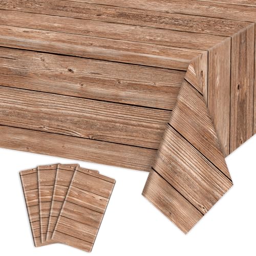 PTECDROTS Holztischdecke, hellbraune Maserung, rechteckige Tischdekoration für Grillpartys, Party-Dekorationen, 130 x 220 cm, 4 Stück PTECDROTS Holztischdecke, hellbraune Maserung, rechteckige Tischdekoration für Grillpartys, Party-Dekorationen, 130 x 220 cm, 4 Stück von PTECDROTS