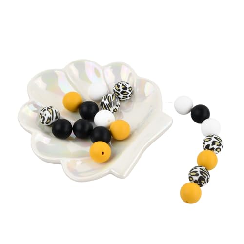 20 Stück Silikon Perlen Candy Farbe Loosing Perlen 15mm, 4 Arten Bunt Rund Gummi Bastelperlen Set, Matte Bunte Bastelnperlen, Silikonperlen für Schlüsselanhänger Armband (B) von PTJJXA