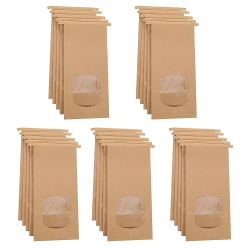 25PCS Braune Kraftpapier Tüten mit Sichtfenster, Ölbeständig für Gastgeschenke, Nüsse Kaffeebohnen Teeblätter Gewürze, Süßigkeiten Beutel für Hochzeit, Weihnachten Geburtstagsgeschenke (25x9x6cm) 25PCS Braune Kraftpapier Tüten mit Sichtfenster, Ölbeständig für Gastgeschenke, Nüsse Kaffeebohnen Teeblätter Gewürze, Süßigkeiten Beutel für Hochzeit, Weihnachten Geburtstagsgeschenke (25x9x6cm) von PTJJXA