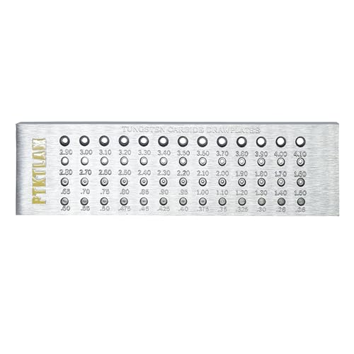 Schmuckdraht-Ziehplatte aus Hartmetallstahl, runde Ziehplatte für Schmuckdrahtherstellung (0,26–4,1 mm, 52 Löcher) von PTKTLAM
