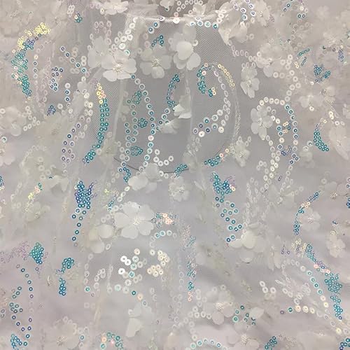 1 Yard Glänzender Tüll Stoff Bestickter Pailletten Paillettenstoff 130cm Breit Dekostoff Kostümstoff Stoffe Glitzertüllstoff für DIY Nähen Basteln DIY handgemachte Kleidung Hochzeit Kleid -Weiße Blau 1 Yard Glänzender Tüll Stoff Bestickter Pailletten Paillettenstoff 130cm Breit Dekostoff Kostümstoff Stoffe Glitzertüllstoff für DIY Nähen Basteln DIY handgemachte Kleidung Hochzeit Kleid -Weiße Blau von PTNKUIIY