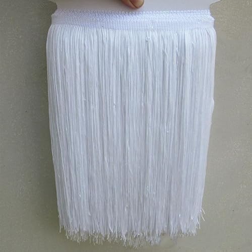 10 Meter Länge 50cm Breite Fransenborte Fransenband Dekoband Seidig Fransen Geschnitten Fransenborte Für Latin Dance Dress DIY Kleidung Verschönerung Lampenschirm Und Kissen Dekorationen -Weiße 10 Meter Länge 50cm Breite Fransenborte Fransenband Dekoband Seidig Fransen Geschnitten Fransenborte Für Latin Dance Dress DIY Kleidung Verschönerung Lampenschirm Und Kissen Dekorationen -Weiße von PTNKUIIY