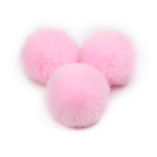 10 Stück Kunstfell Pompon Fellbommel 6cm Flauschiger Pompon Fellbommel für Damen Mädchen Tasche Mützen Anhängern Dekoration DIY Fell Pom Poms für Hüte Schuhe Schals Strickmütze Zubehör-Rosa #3 von PTNKUIIY